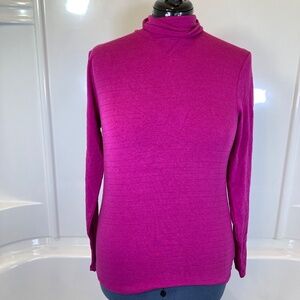 Turtleneck Pink Glitter Sz L 12/14 Time and Tru Lolita Stripe